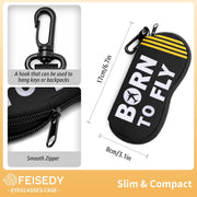ÉÌƷͼƬ 26 | B0GFYDDD2Y | FEISEDY 2Pack Sunglasses Soft Case Ultra Light Neoprene Zipper Portable Eyeglass Pouch with Belt Clip B0385