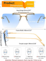 商品图片 14 | B0HFJXV98G | FEISEDY Rimless Aviator Sunglasses for Women Men Luxury UV400 Shades