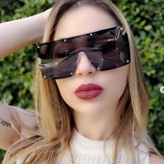 ÉÌƷͼƬ 2 | B093DFHTBC | FEISEDY Oversized Square Sunglasses for Women Men Flat Top Shield Sunglasses One Piece Frameless Shades B2767
