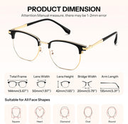ÉÌƷͼƬ 6 | B0FKT9PDRD | FEISEDY Retro Semi Rimless Blue Light Glasses for Women Men B0438