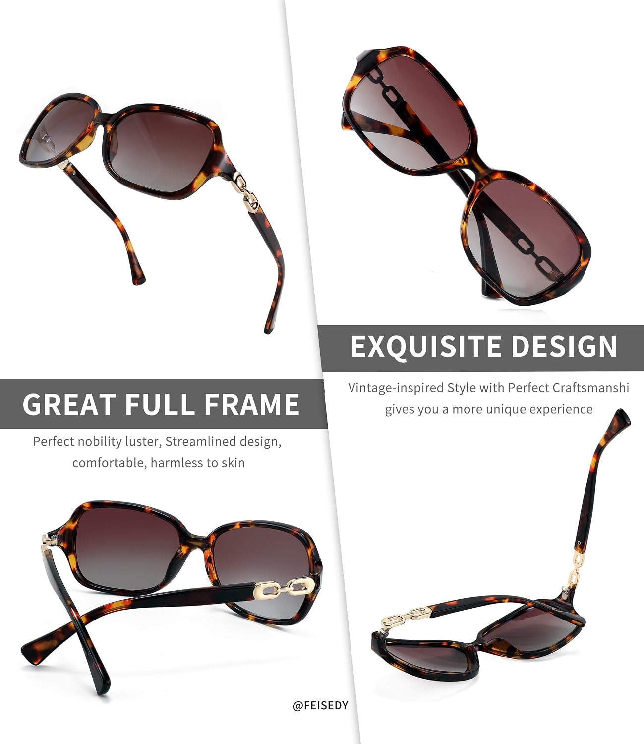商品图片 18 | B08LPZDDKZ | FEISEDY Womens Polarized Sunglasses Square Wraparound Shades UV400 Mirrored Trendy Sun Glasses for Women B2526