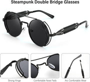 ÉÌƷͼƬ 3 | B0BD4MSMZQ | FEISEDY Aviator Sunglasses for Men Women Steampunk Round Metal Frame B2351