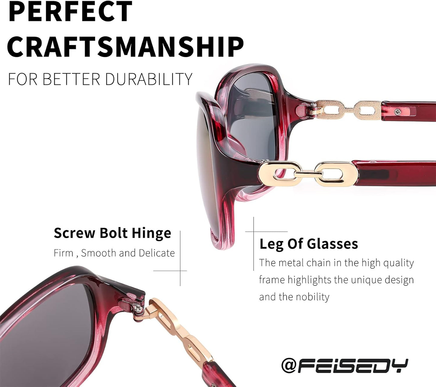 商品图片 30 | B08LPZDDKZ | FEISEDY Womens Polarized Sunglasses Square Wraparound Shades UV400 Mirrored Trendy Sun Glasses for Women B2526