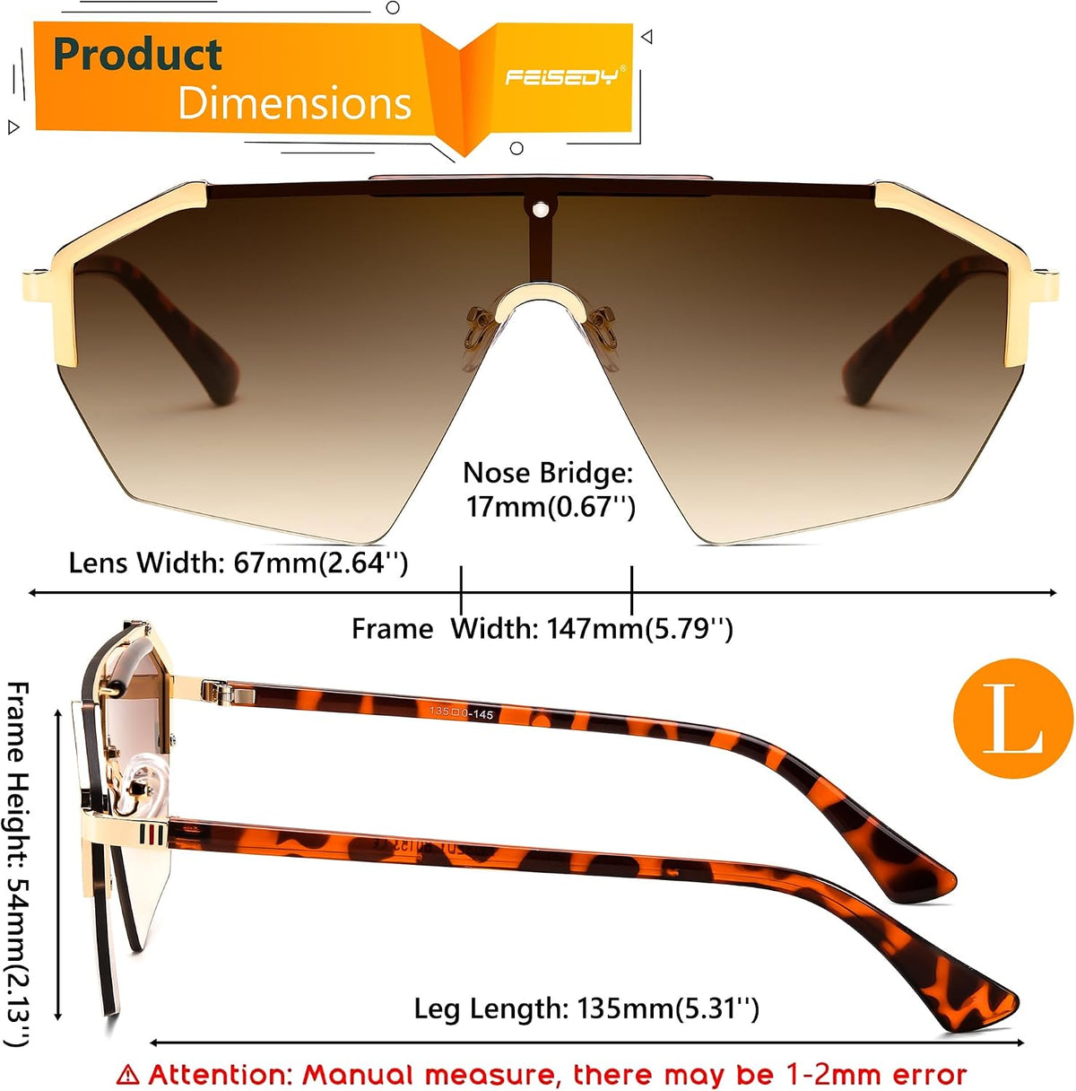 ÉÌƷͼƬ 22 | B0D6G3P982 | FEISEDY Fashion Flat One Piece Oversized Sunglasses Rimless Irregular Stylish Retro Design Shade Women Men B0153