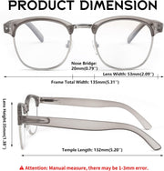 ÉÌƷͼƬ 6 | B0C73XCW57 | FEISEDY Reading Glasses Classic Half Frame Retro Semi-Rimless Clear Lens Blue Light Blocking Glasses B0005