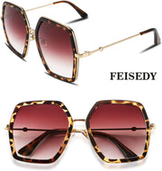 ÉÌƷͼƬ 19 | B08C7TTTDN | FEISEDY Women Large Hexagon Inspired Sunglasses Fashion Irregular Design Style Geometric B2503