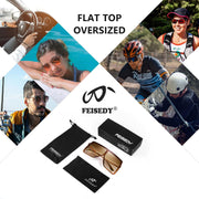 ÉÌƷͼƬ 7 | B097CVFDZT | FEISEDY Flat Top Oversized Shield Sunglasses Women Men Square Fashion Rimless Shades UV400 B2784