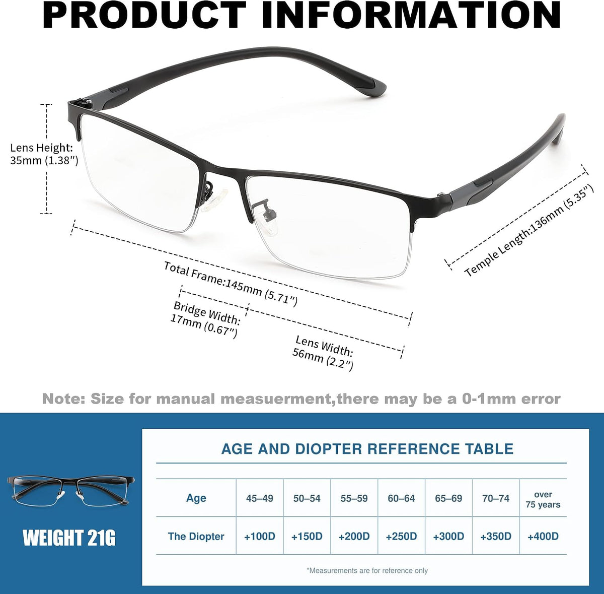 商品图片 6 | B0HBQMR3BM | FEISEDY Photochromic Reading Glasses Blue Light Blocking Readers B1662