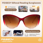 ÉÌƷͼƬ 11 | B0GSZX5N57 | FEISEDY Cat Eye Bifocal Sunglasses Reader for Women UV400 Protection B0352