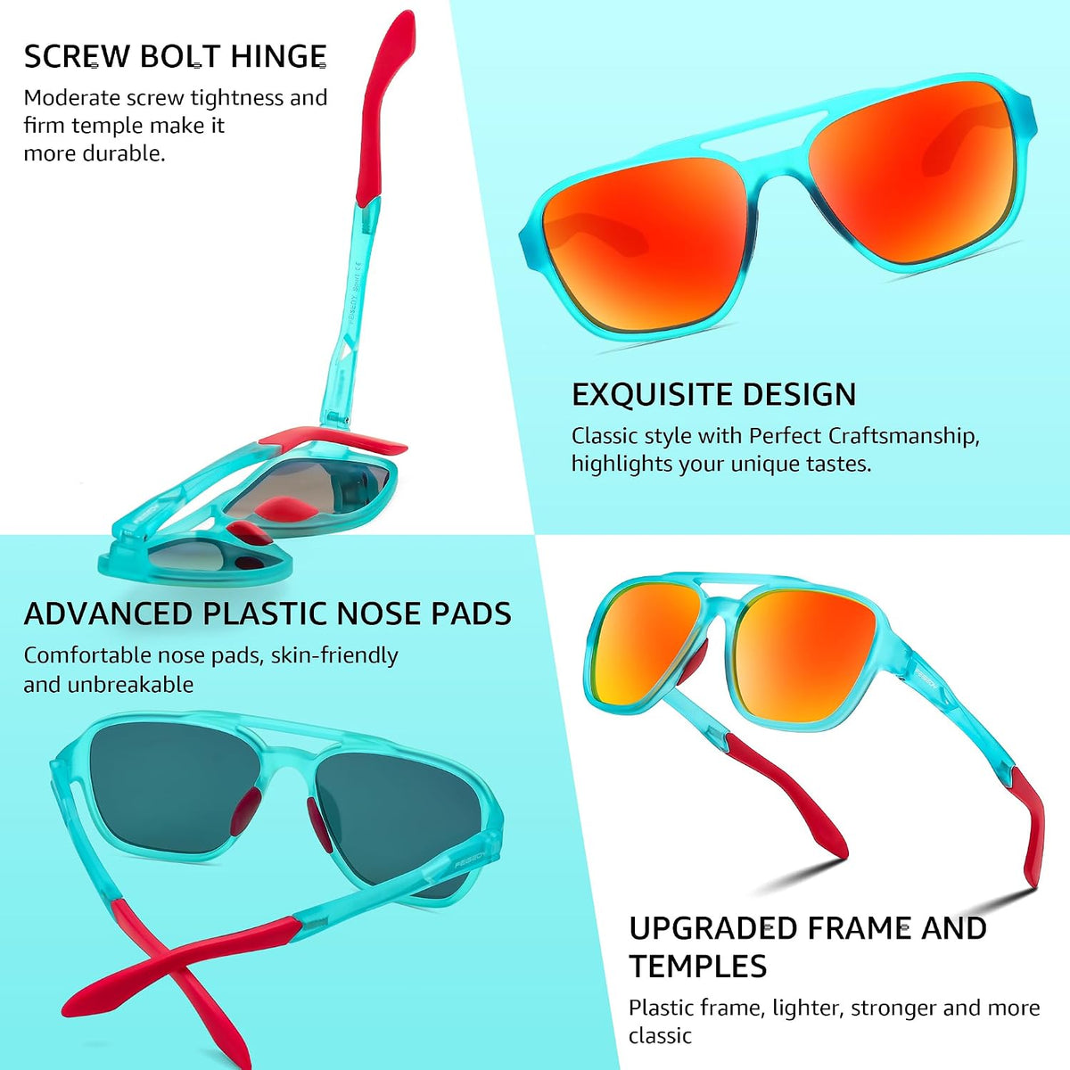 ÉÌƷͼƬ 20 | B0DSVK9L2R | FEISEDY Retro Aviator Polarized Sunglasses Women Men Outdoors B0260