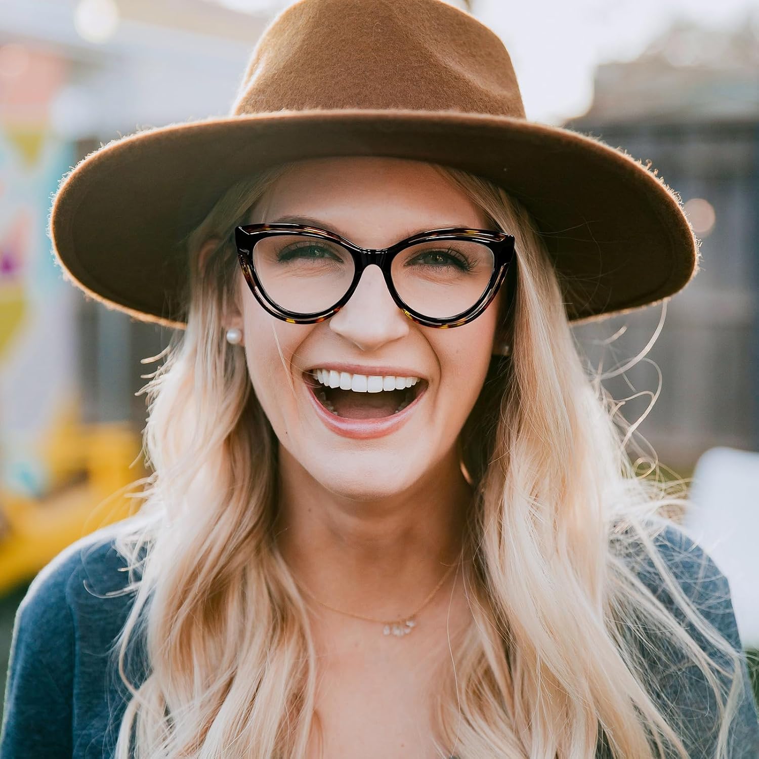 商品图片 23 | B0D56HXLGF | FEISEDY Blue Light Blocking Glasses Women Vintage Cat Eye Frame Anti Fatigue B0169