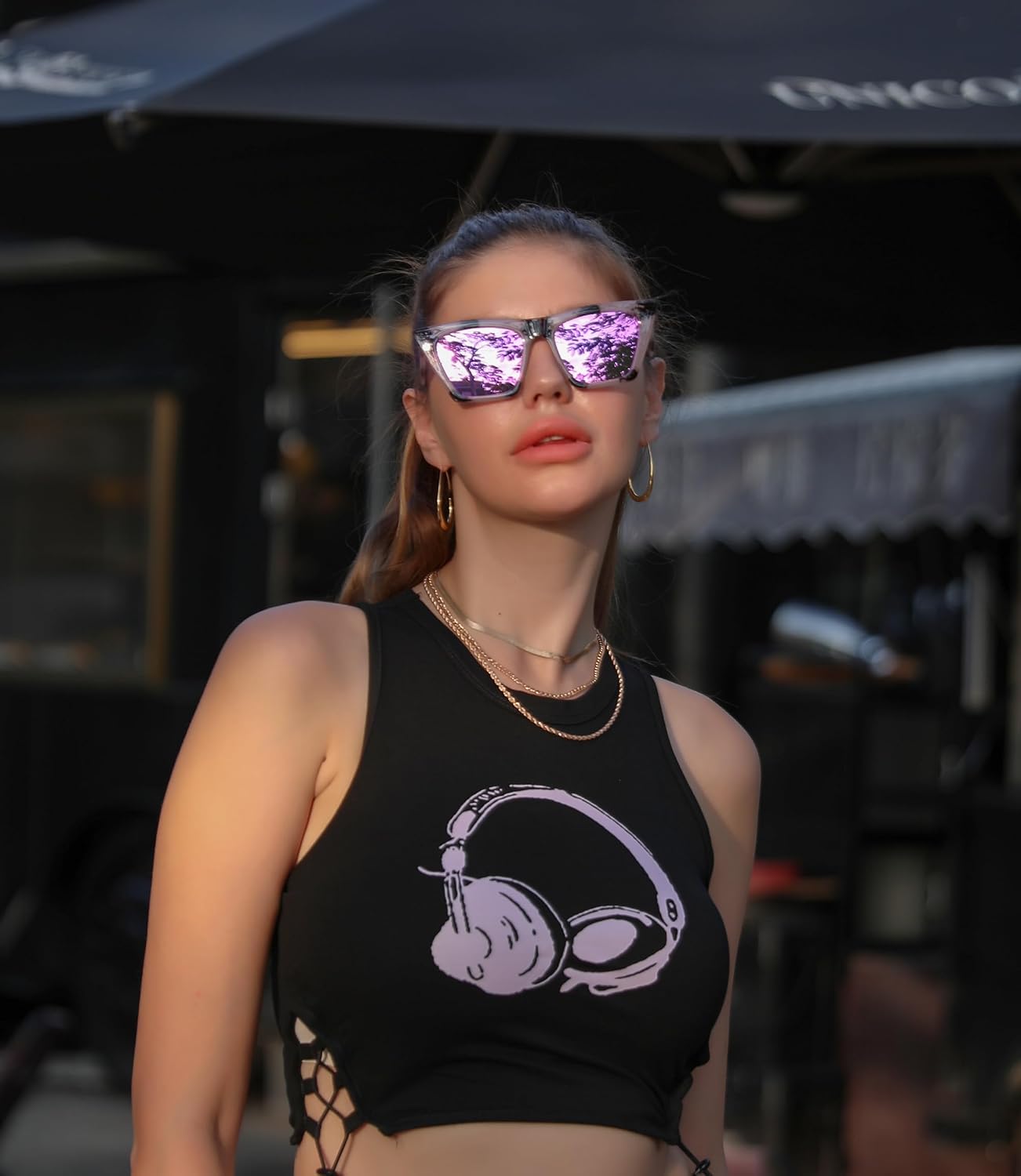 商品图片 43 | B0C5378735 | FEISEDY Vintage Square Cat Eye Sunglasses Women Trendy Cateye Sunglasses B2473