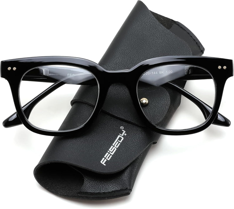 Black / Square / 2.5 x | B0HCTDY77Y | FEISEDY Blue Light Blocking Reading Glasses for Women Men B0401