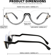 ÉÌƷͼƬ 7 | B0BK84HWH8 | FEISEDY Women Blue Light Blocking Glasses Fashion Half Frame Cat Eye Glasses Inlaid Diamond Anti Eyestrain B2995