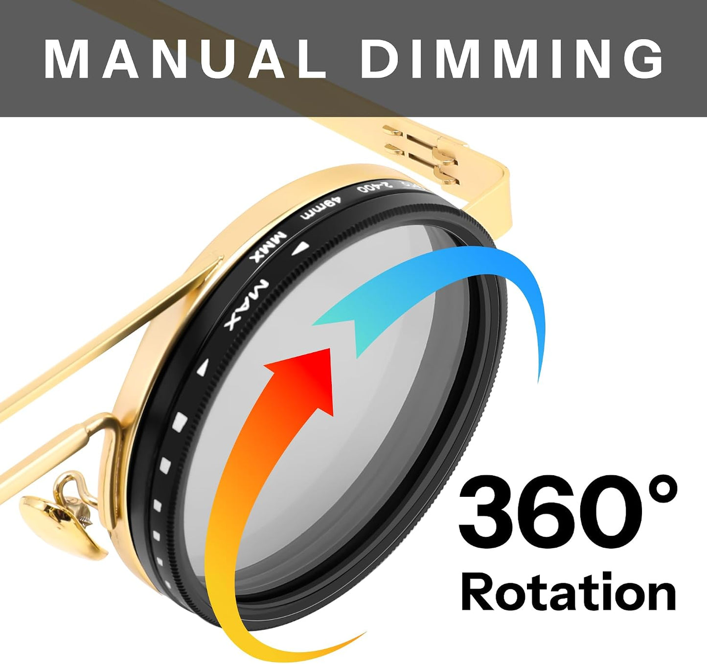 商品图片 33 | B0FK1DDVSV | FEISEDY Adjustable Sunglasses Polarized Men, Round Metal ND Filter B1400