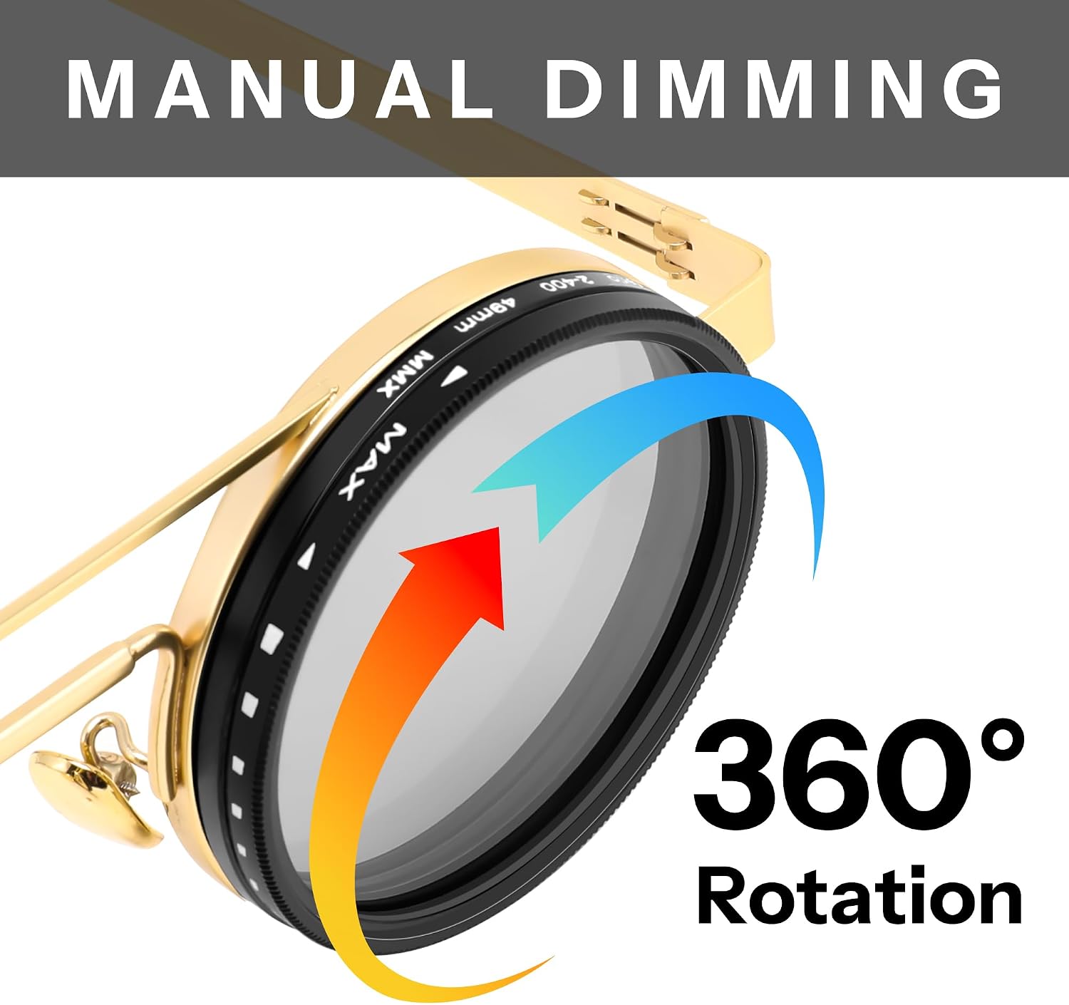 商品图片 33 | B0FK1DDVSV | FEISEDY Adjustable Sunglasses Polarized Men, Round Metal ND Filter B1400