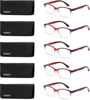 ÉÌƷͼƬ 47 | B0F7HQL9ND | FEISEDY 6/5 Pack Classic Reading Glasses Rectangular Readers B0297