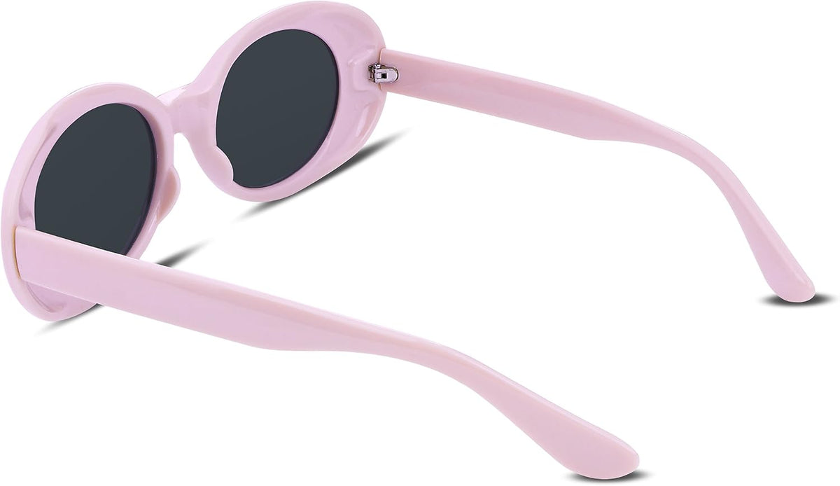 ÉÌƷͼƬ 90 | B074H8KFSZ | FEISEDY Sunglasses White Oval Clout Goggles for Women Men Retro Round Trendy Rimmed Clueless Costume Frame B2253