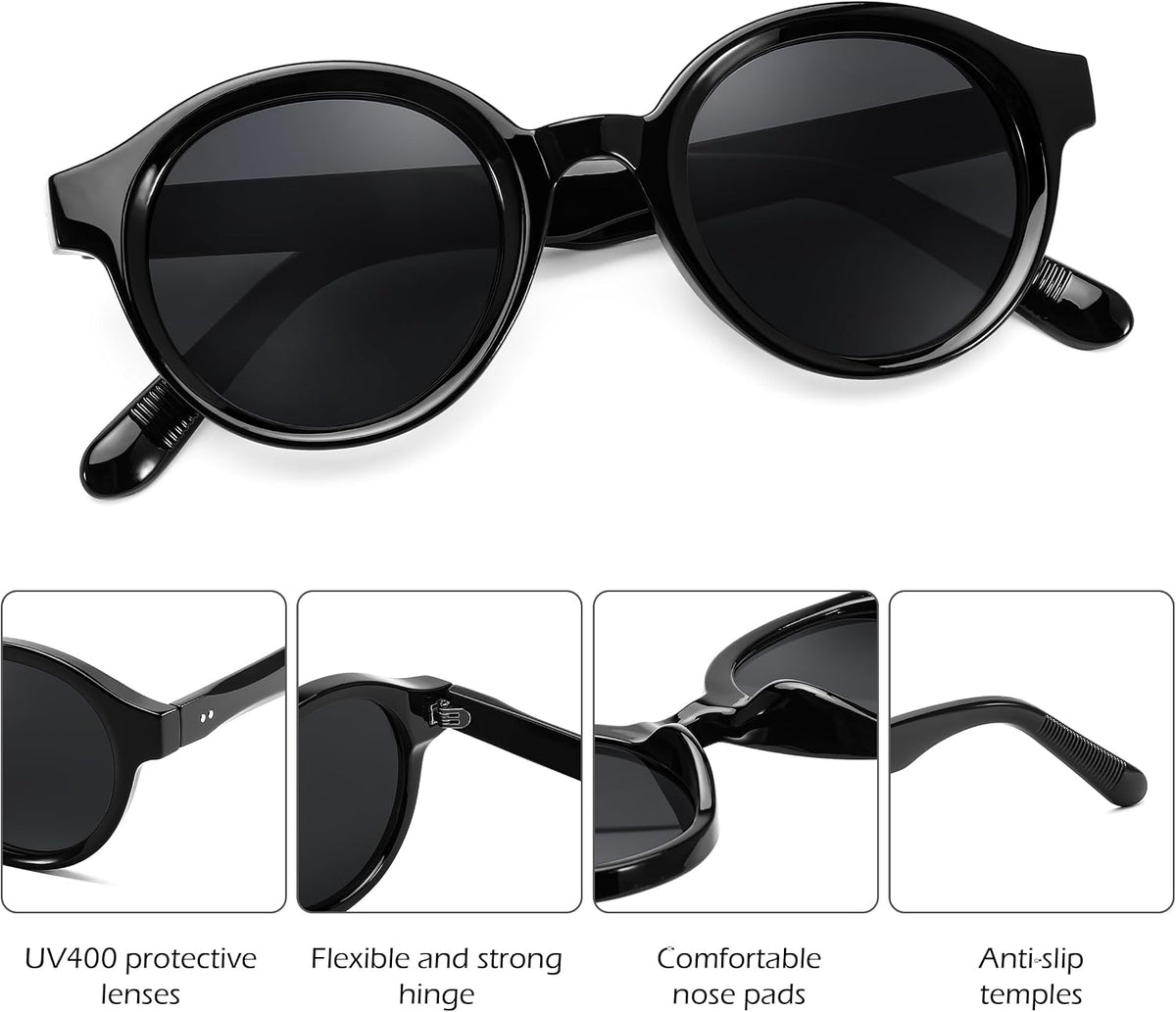 ÉÌƷͼƬ 5 | B0DGGB7Z8F | FEISEDY Retro Round Sunglasses for Women Men UV400 Protection Classic Lightweight Circle Frame Sun Glasses B0244