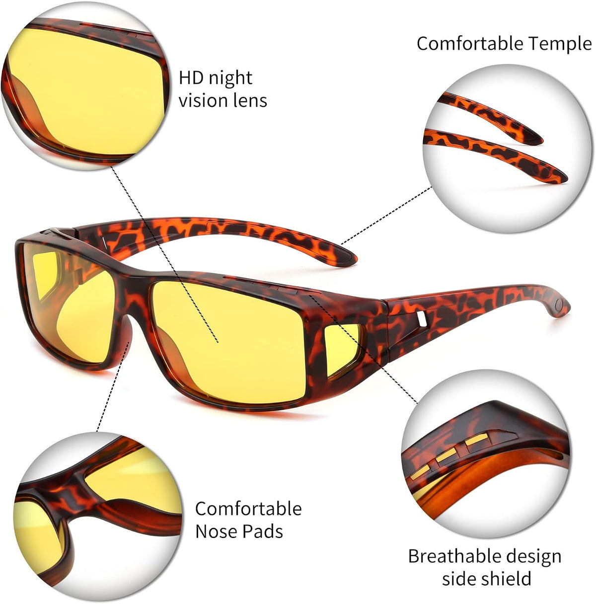 ÉÌƷͼƬ 27 | B089YRDYMP | FEISEDY Polarized Fit Over Glasses Sunglasses Men Women Wrap Around B2593