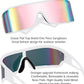 商品图片 38 | B0D3PKKSD9 | FEISEDY Trendy Futuristic Wrap Sunglasses Flat Top Mirrored One Piece Lens Reflective Sun Glasses for Women Men B0161