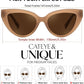 商品图片 13 | B0GVF3CZ9N | FEISEDY Cat eye Sunglasses Polarized and Retro Stylish for Women Men B0428 | UV400 Protection, for Driving Fishing Beach Travel and Party, Metal Accents, Versatile Styling