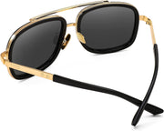 ÉÌƷͼƬ 19 | B0B681YMF5 | FEISEDY Retro Trendy Aviator Sunglasses Women Men Classic Vintage Square Sunglasses 70s Large Metal Shades B2321