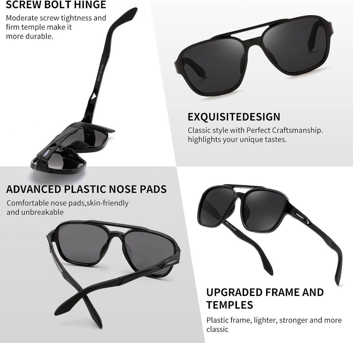 ÉÌƷͼƬ 55 | B0DSVK9L2R | FEISEDY Retro Aviator Polarized Sunglasses Women Men Outdoors B0260