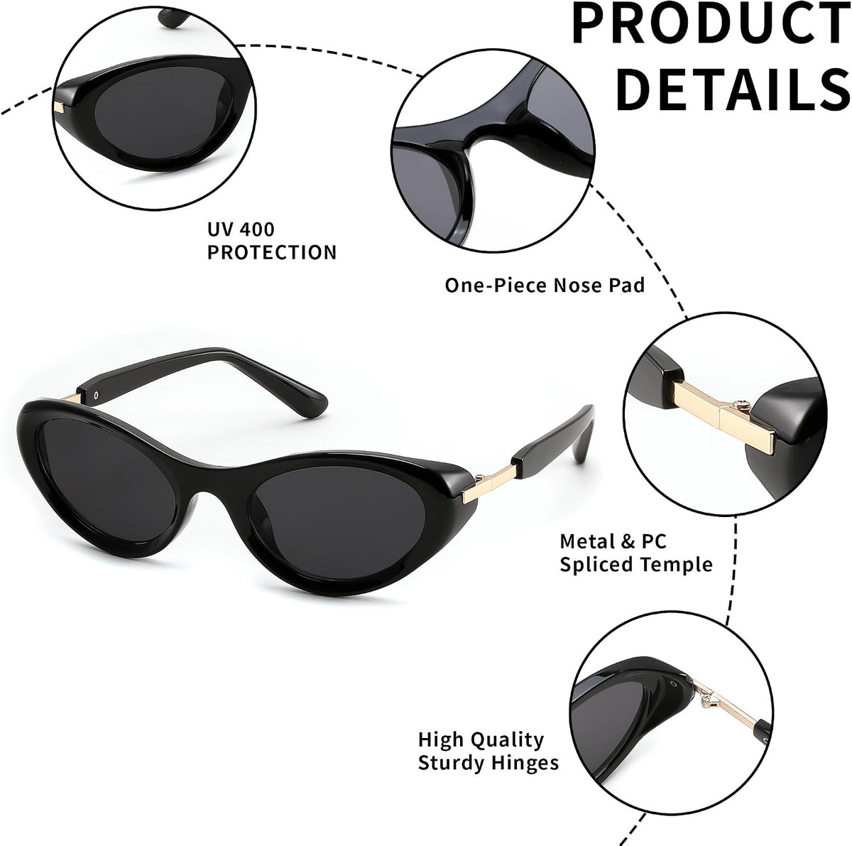 ÉÌƷͼƬ 5 | B0GX9KMP8W | FEISEDY Cat eye Sunglasses for Women and Men UV400 Protection, Retro Trendy Classic Sunnies B0436