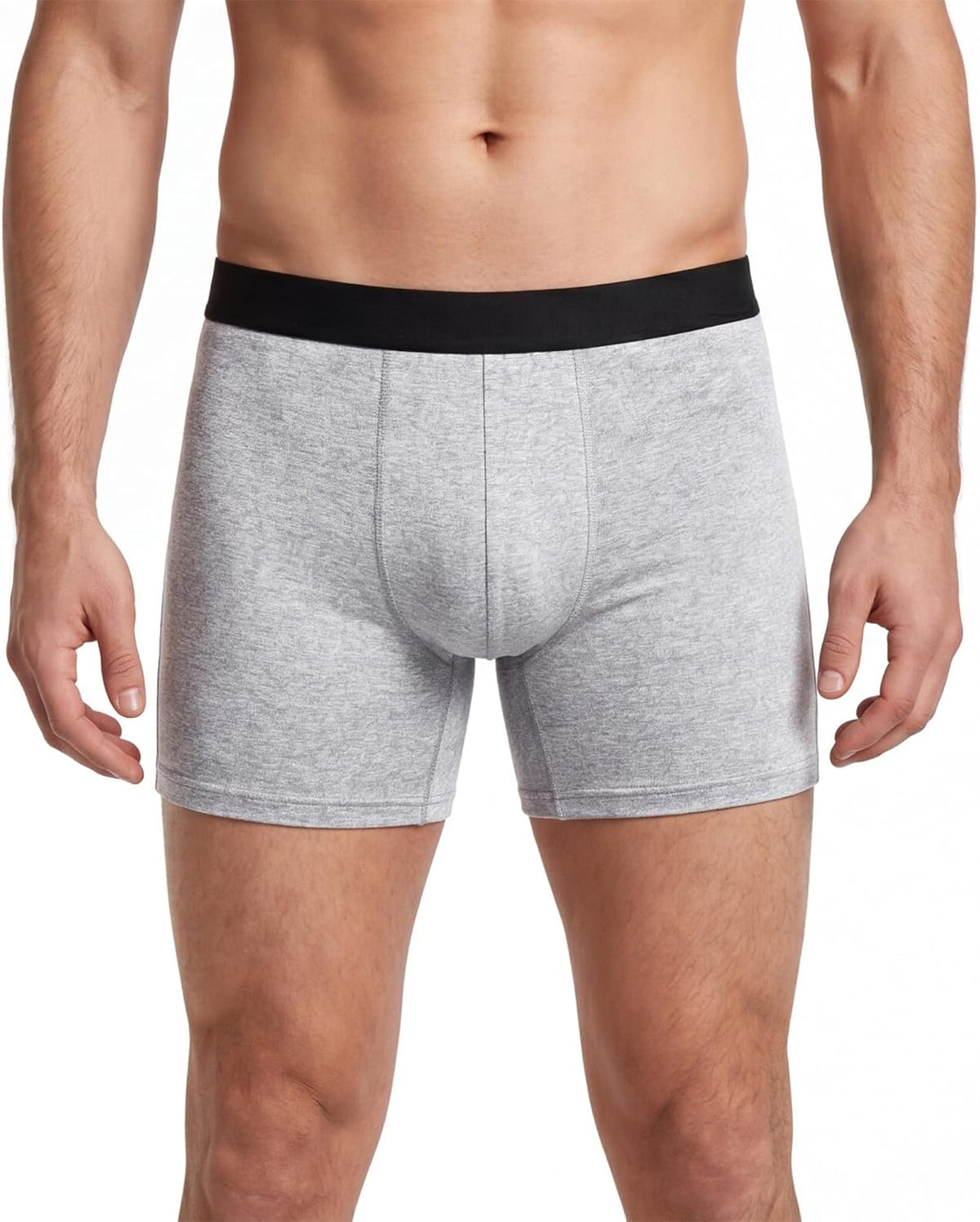 商品图片 2 | B0H1C4QQ3R | Men's Underwear Boxers, Anti-Chafing Long Leg Boxer Briefs, Ice Silk Breathable Stretch Fabric Underpants for Men 6-Pack