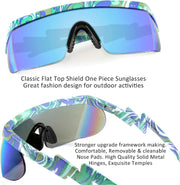 ÉÌƷͼƬ 84 | B096SD9GGG | FEISEDY Oversized Mirror Shield Sport 80s Sunglasses Ski Goggles Flat Top One Piece Futuristic Visor Women Men B2522