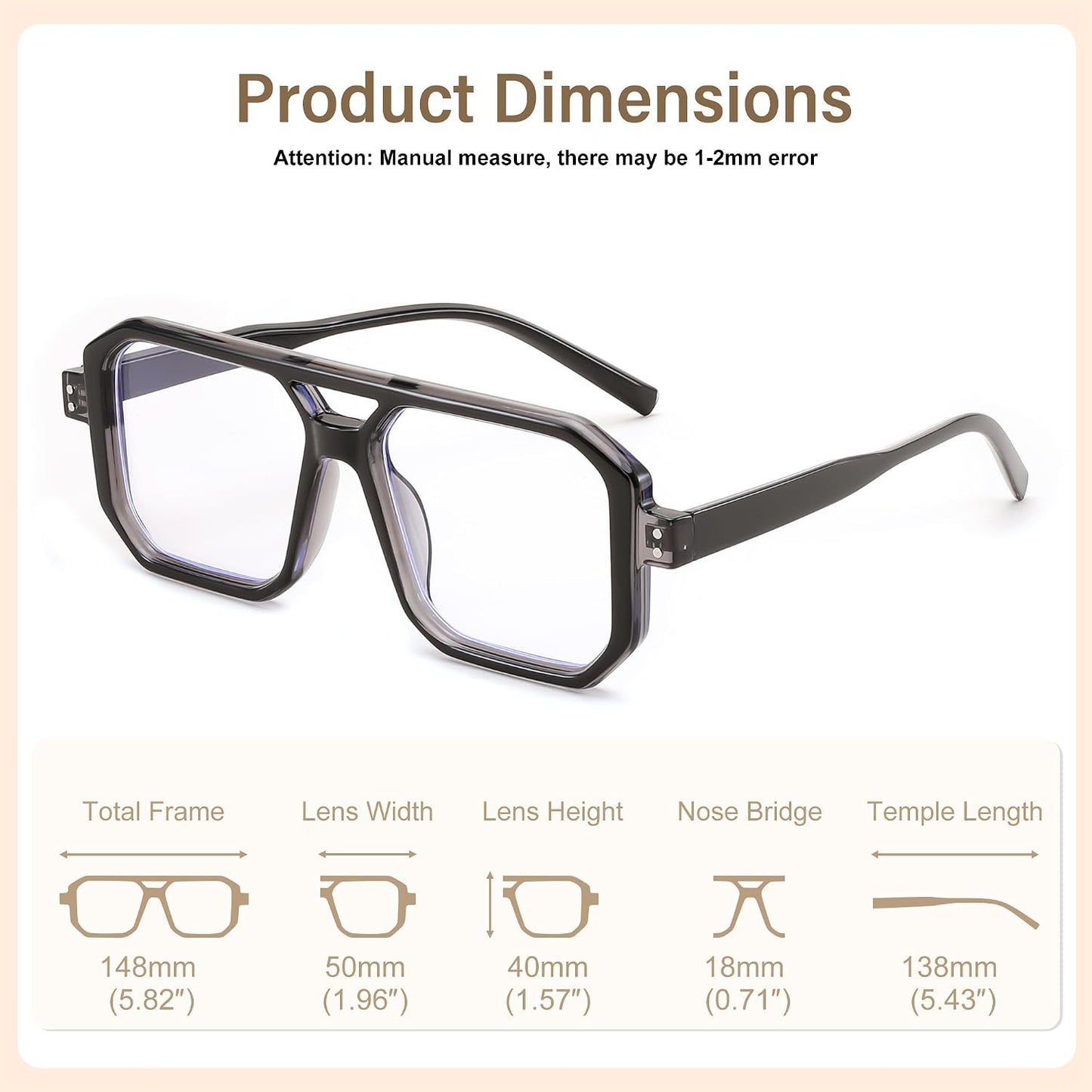 商品图片 18 | B0D3P82MGV | FEISEDY Blue Light Blocking Glasses, Aviator Frame Computer Reading/Gaming/TV/Phones Glasses for Women Men B0165