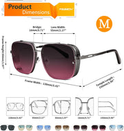 ÉÌƷͼƬ 15 | B09SDC5BD5 | FEISEDY Sunglasses Mens Women Vintage Pilot Square Trendy Metal Steampunk Fishing Driving Sun Glasses B2894