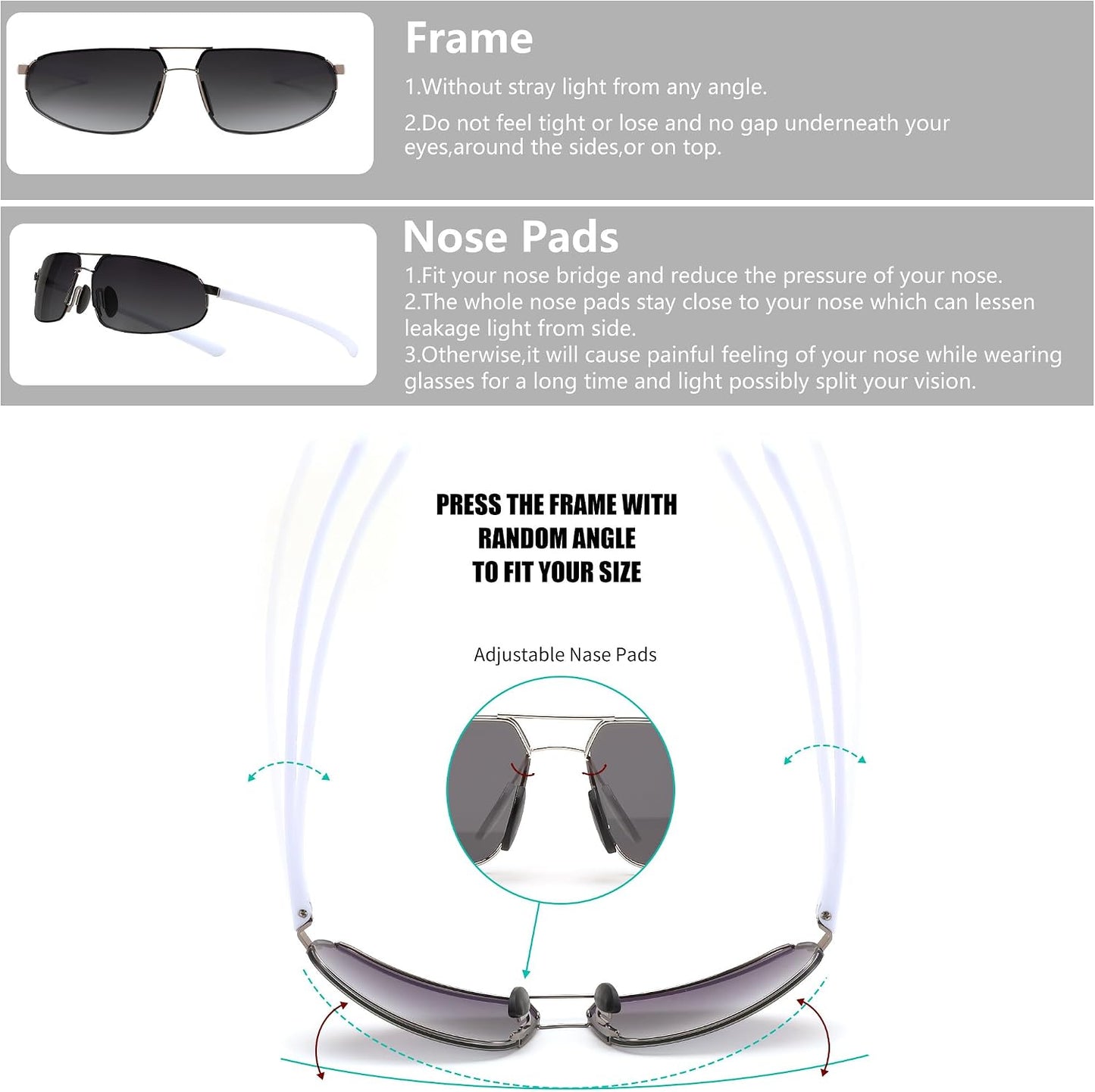 商品图片 18 | B0D22TVRVN | FEISEDY Vintage Sunglasses Men Polarized, Aviator Metal Frame Lightweight, Driving Fishing Running B0057