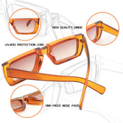 ÉÌƷͼƬ 6 | B0BFZXMDLD | FEISEDY Small Rectangle Sunglasses for Women Men Retro Trendy Thick Plastic Frame Sunglasses Y2K Futuristic Glasses B2339