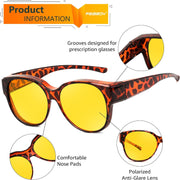 ÉÌƷͼƬ 13 | B0FX4NQCGM | FEISEDY 2Pack Night Driving Glasses Over Glasses with Yellow Lenses Fit Over Polarized Nighttime Sunglasses B0331