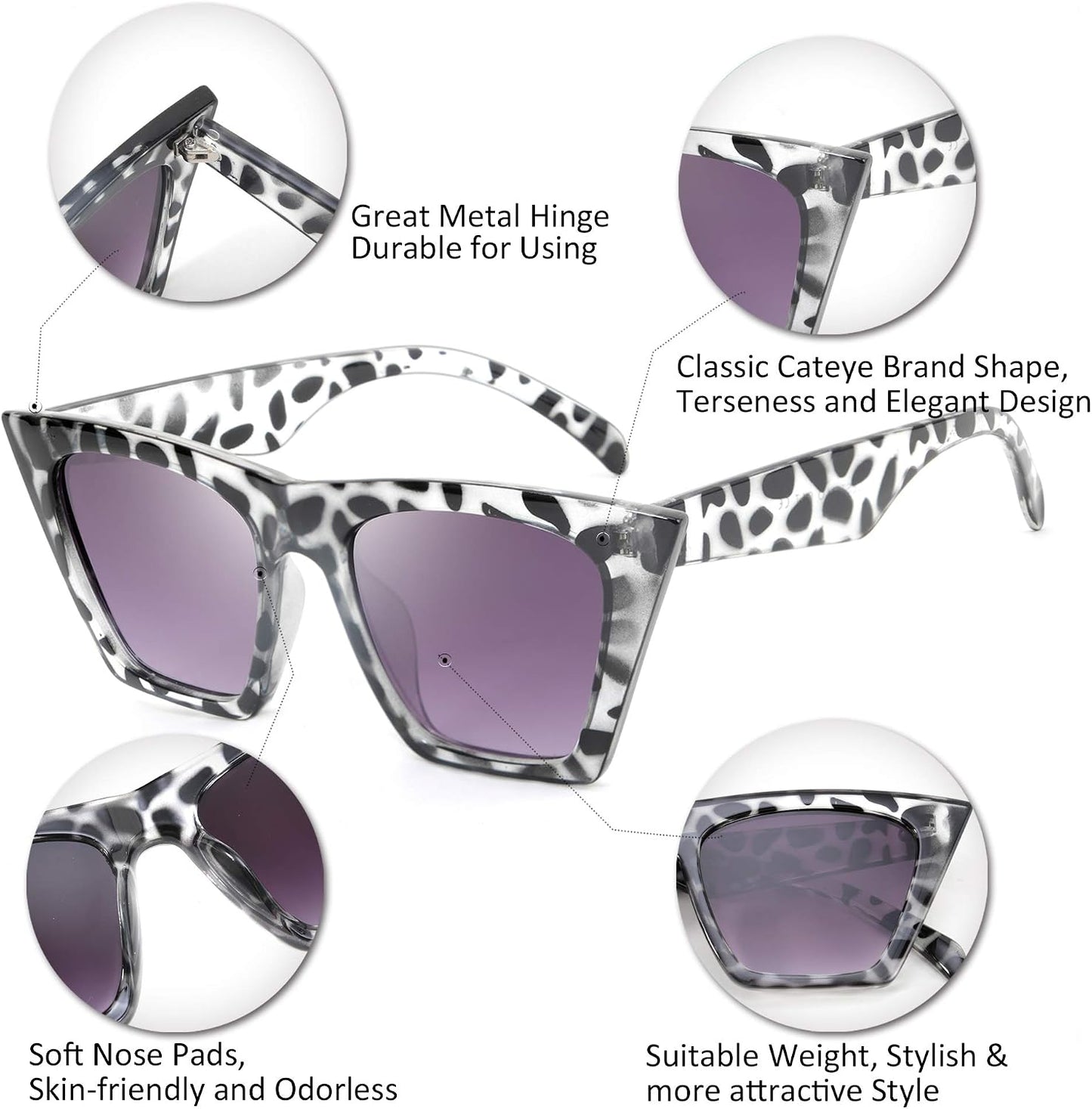 商品图片 63 | B0C5378735 | FEISEDY Vintage Square Cat Eye Sunglasses Women Trendy Cateye Sunglasses B2473