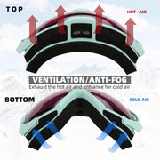 商品图片 50 | B0GHRB6WCQ | FEISEDY Ski Goggles, OTG Snow Sport Goggles for Adult Youth, Anti-Fog UV400 Protection Bendable Dual-Lenses B2961