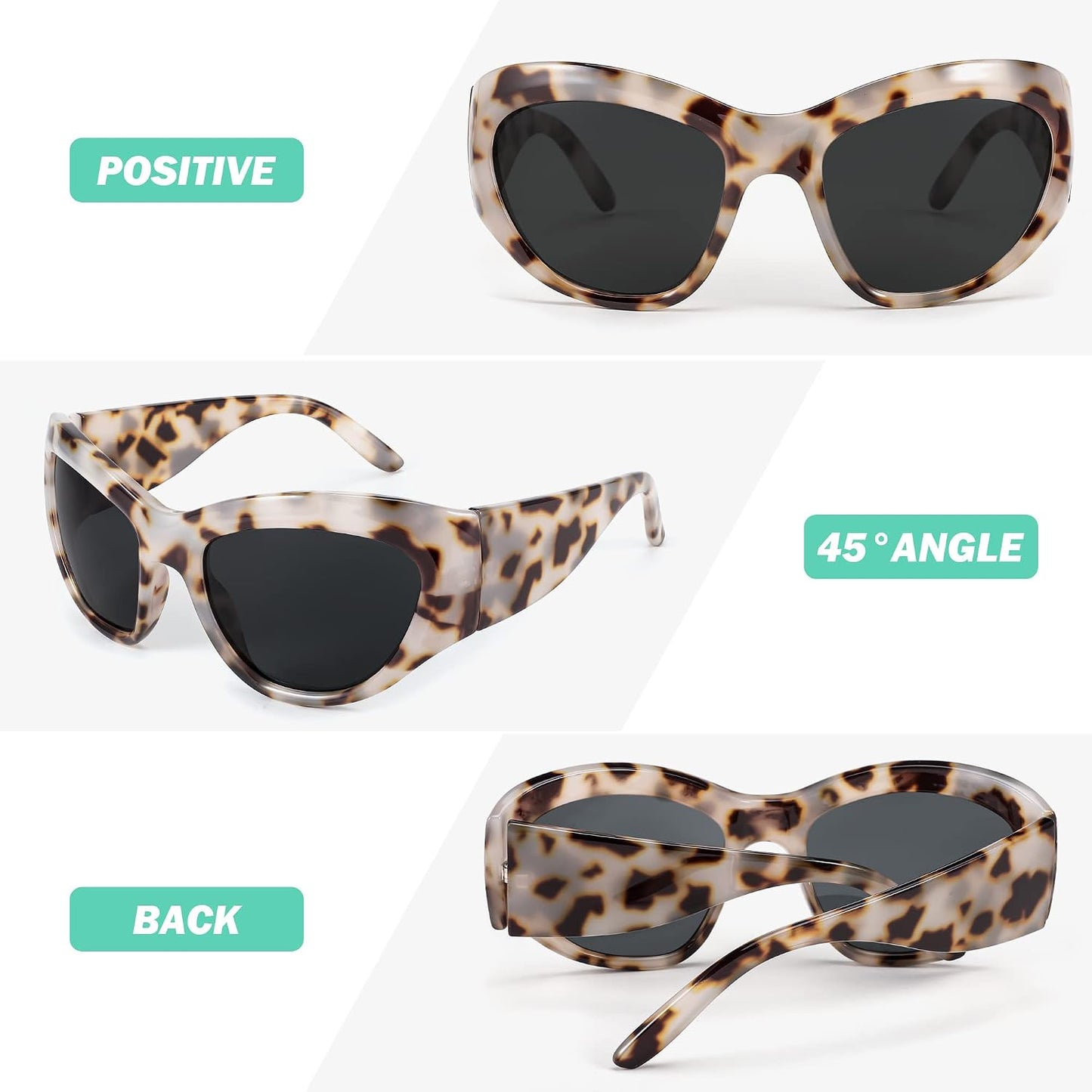 商品图片 19 | B0BQBWYZF6 | FEISEDY Trendy Y2k Sunglasses Women Men Oversized Shield Sunglasses Fashion Wrap Around Futuristic Glasses B2359