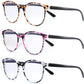 商品图片 2 | B0DG5P5J7C | FEISEDY 3 Pack Lightweight Square Blue Light Reading Glasses for Women Trendy Tortoise Clear Readers B0238