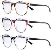 ÉÌƷͼƬ 2 | B0DG5P5J7C | FEISEDY 3 Pack Lightweight Square Blue Light Reading Glasses for Women Trendy Tortoise Clear Readers B0238