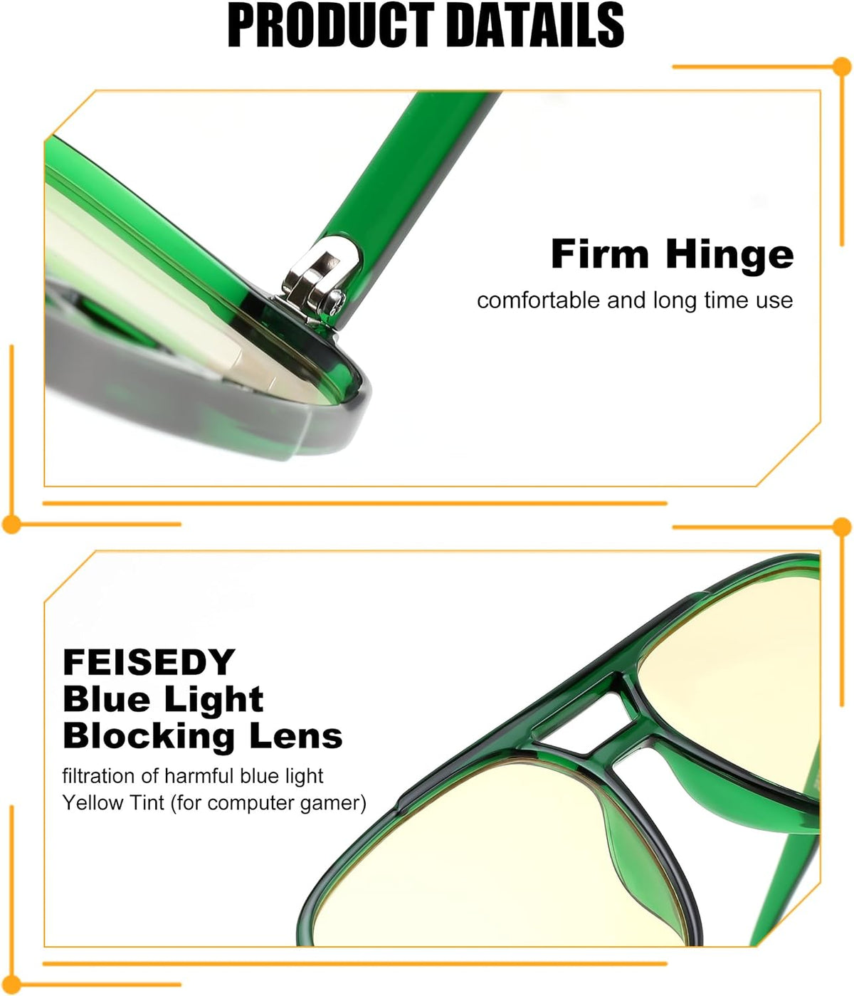 ÉÌƷͼƬ 78 | B0GCVQFPW9 | FEISEDY Blue Light Glasses for Computer Gaming Anti Eyestrain Glasses G2835