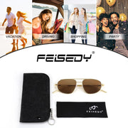 ÉÌƷͼƬ 22 | B09XDVK9DG | FEISEDY Retro Trendy Aviator Sunglasses Women Men 90s Small Vintage Glasses Stylish Gold Metal Oval Sunglasses B2906