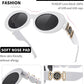 商品图片 12 | B0CCVFXCCT | FEISEDY Retro Oval Sunglasses Women Mens 90s Vintage Small Round shades Clout Goggles B2969