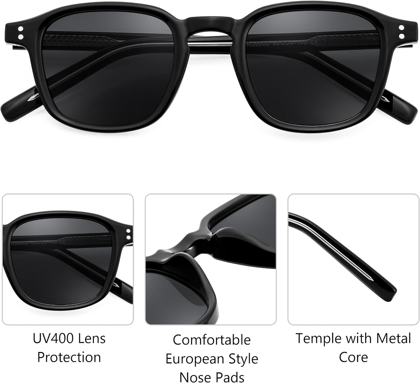 商品图片 11 | B0FHKKRN89 | FEISEDY Retro Square Sunglasses Women Men Vintage Trendy Shades UV400 Protection B0306