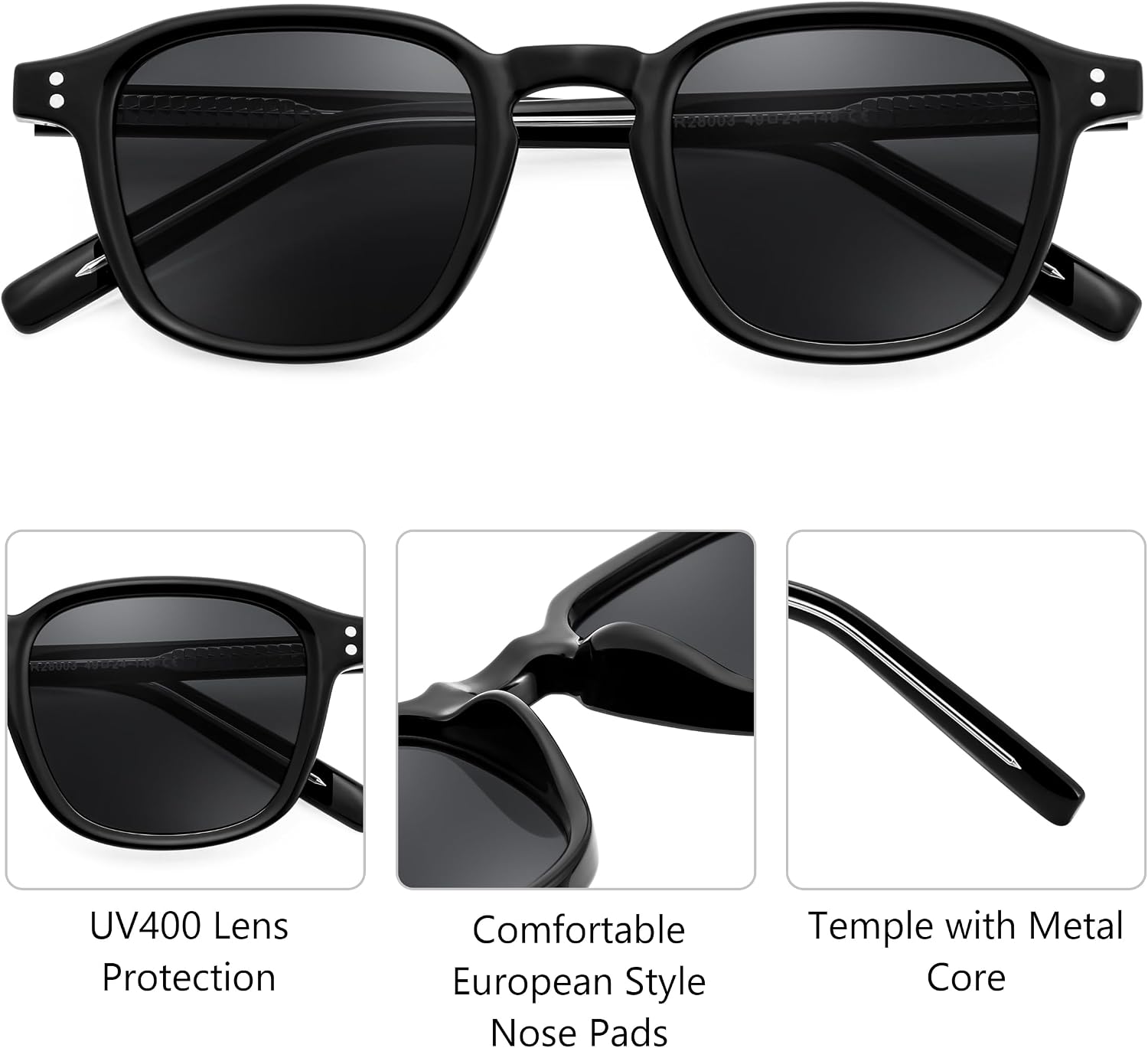 商品图片 11 | B0FHKKRN89 | FEISEDY Retro Square Sunglasses Women Men Vintage Trendy Shades UV400 Protection B0306