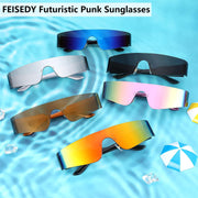 ÉÌƷͼƬ 44 | B0B1V45SXC | FEISEDY Y2K Futuristic Sunglasses Women Men Rimless One Piece Miorred B2927