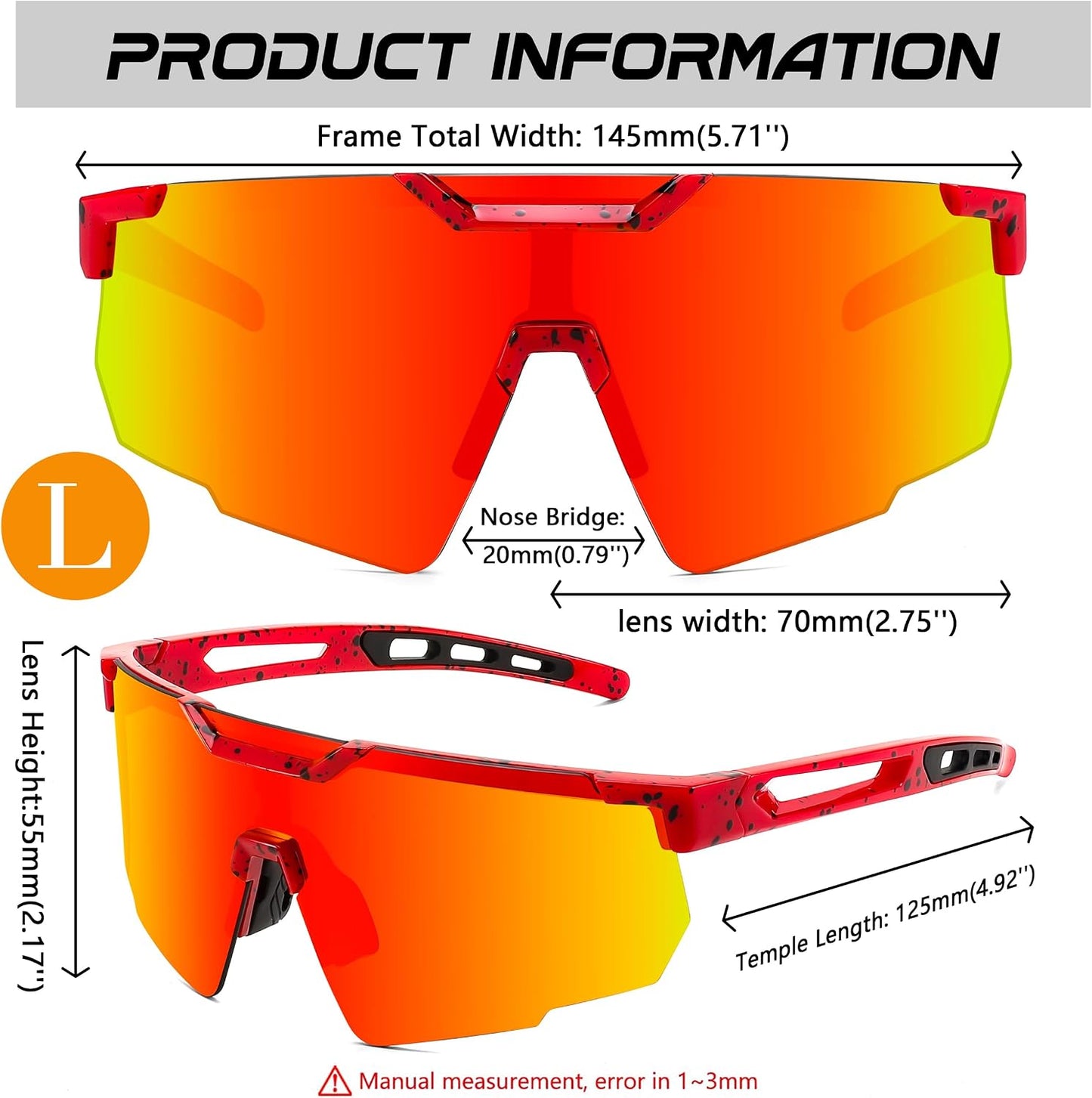 商品图片 28 | B0D2R93ZVQ | FEISEDY Cycling Sunglasses for Men Women, Sport Sunglasses for Baseball Softball Running Fishing Golf UV400 B0167