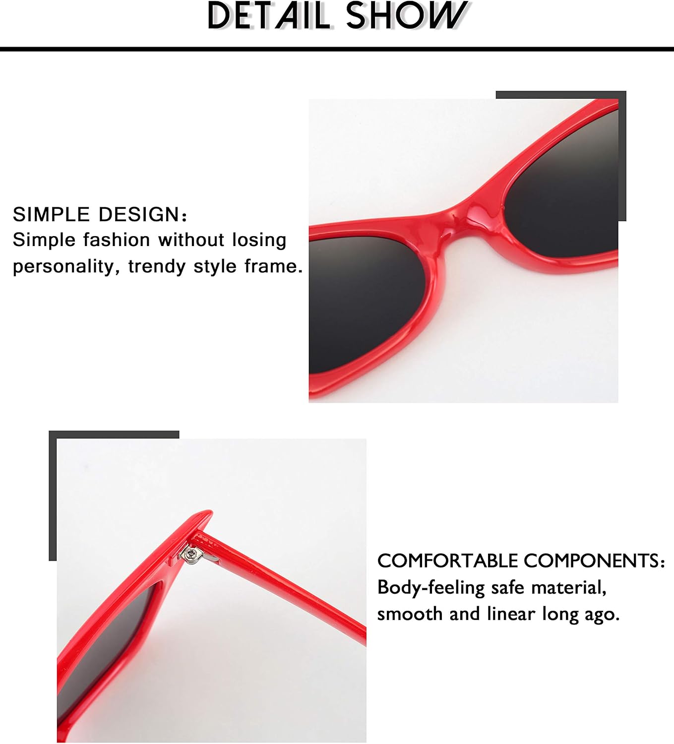 商品图片 101 | B079KYQYT3 | FEISEDY Small Cat Eye Sunglasses Vintage Square Shade Women Eyewear B2291