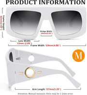ÉÌƷͼƬ 18 | B0CYX6Y87W | FEISEDY Retro Oversized Avaitor Sunglasses for Women Men Bold Thick Frame Flat Top Shades B0126